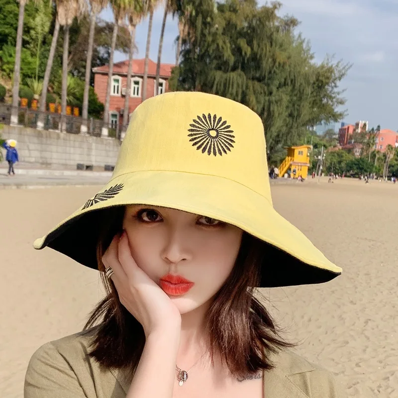 Шляпа от солнца с широкими полями и защитой УФ лучей для женщин летняя Панама