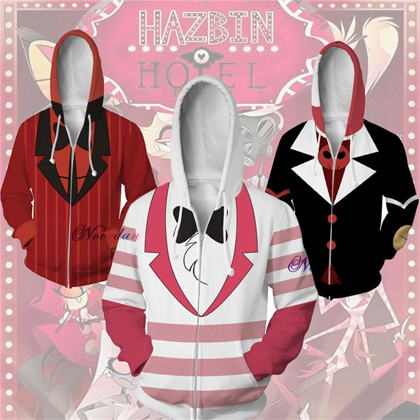 

Alastor Hazbin Cosplay Hotel Hoodie Sweatshirt Mimzy Dust Angel Halloween Christmas Hoodie Men Women Jacket Cosplay Costume