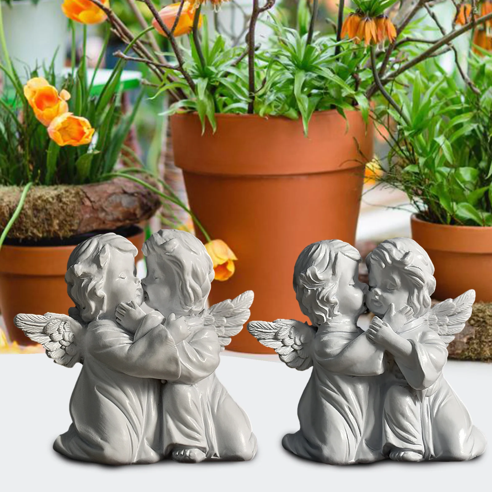 

Resin Character Decoration Girl Sculpture Angle Sculpture Desktop Cute Resin Figurine Decorative Accessories