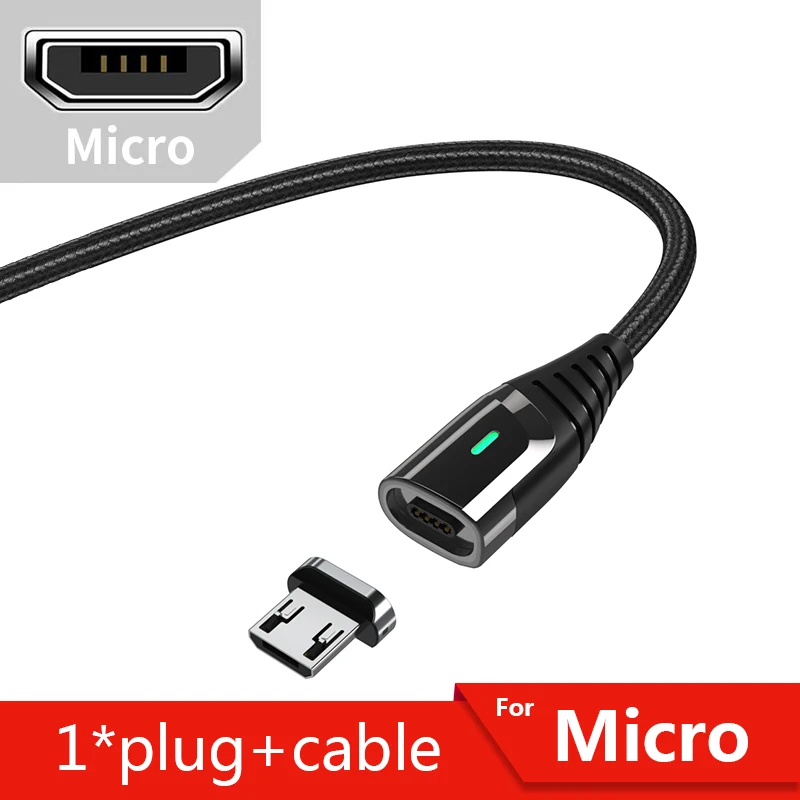 Essager магнитное зарядное устройство Micro USB кабель для iPhone 11 Pro Max провод для быстрой зарядки usb type C type-C магнит кабели для мобильных телефонов - Цвет: Black Micro Cable