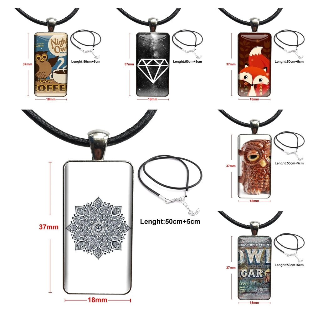 Супер дешево Ретро Сова кофе кожи Модные стекло кабошон ожерелье из нержавеющей