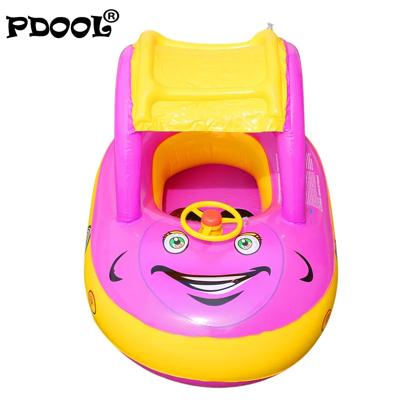 

Summer Baby Flamingo Pool Float Safety Swimming Rings Inflatable Swim Float With Sunshade Seat Raft Water Fun Pool Toys