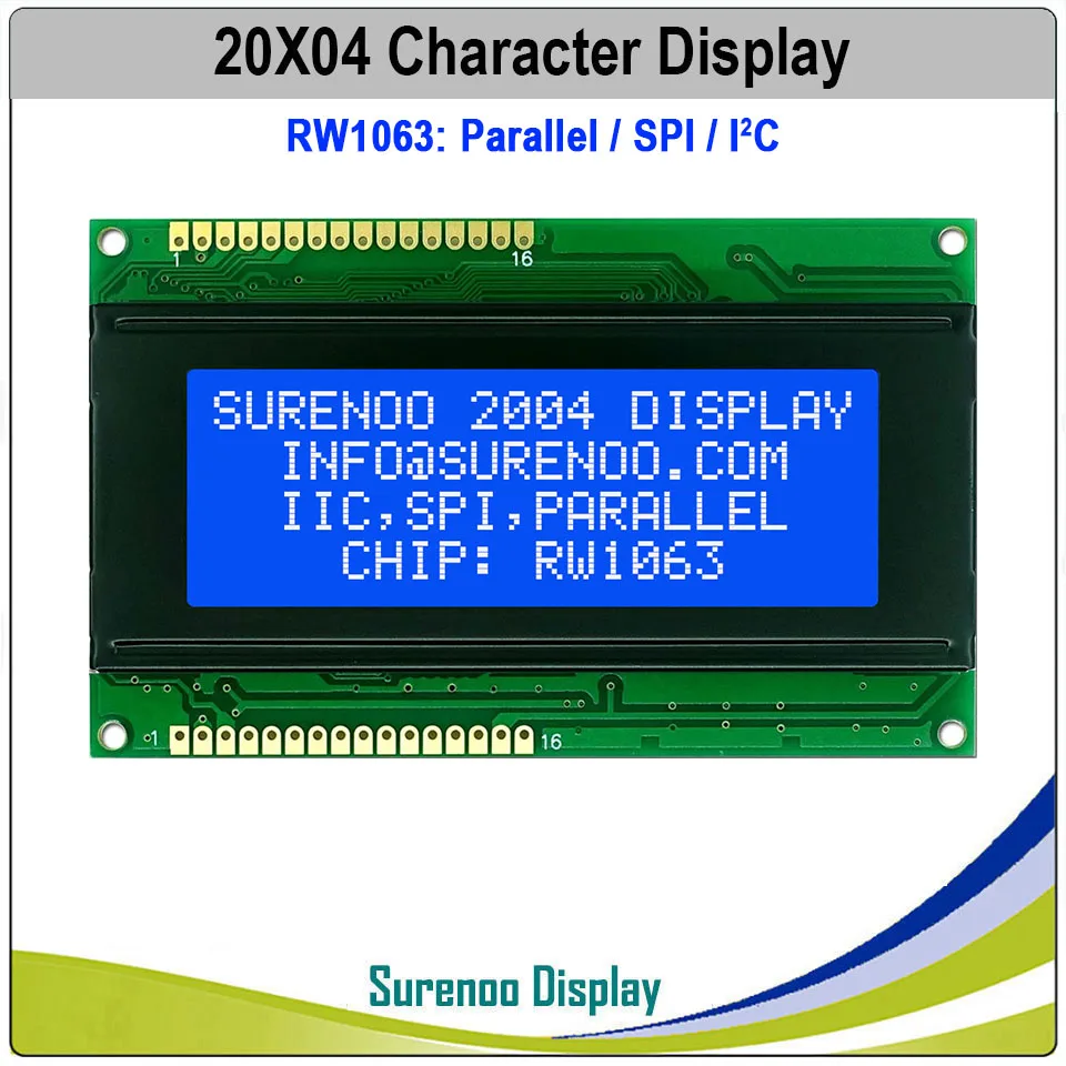 204 20X4 2004 IIC I2C SPI RW1063 желтый зеленый синий символьный ЖК-модуль экран дисплея LCM