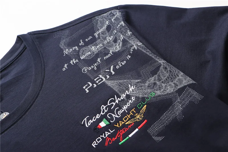 Модные мужские футболки camisetas военный бренд Tace & Shark Футболка мужская однотонная