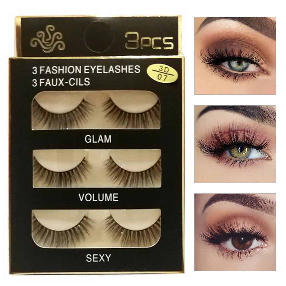3 пары накладные ресницы искусственные норковые волосы натуральные мягкие