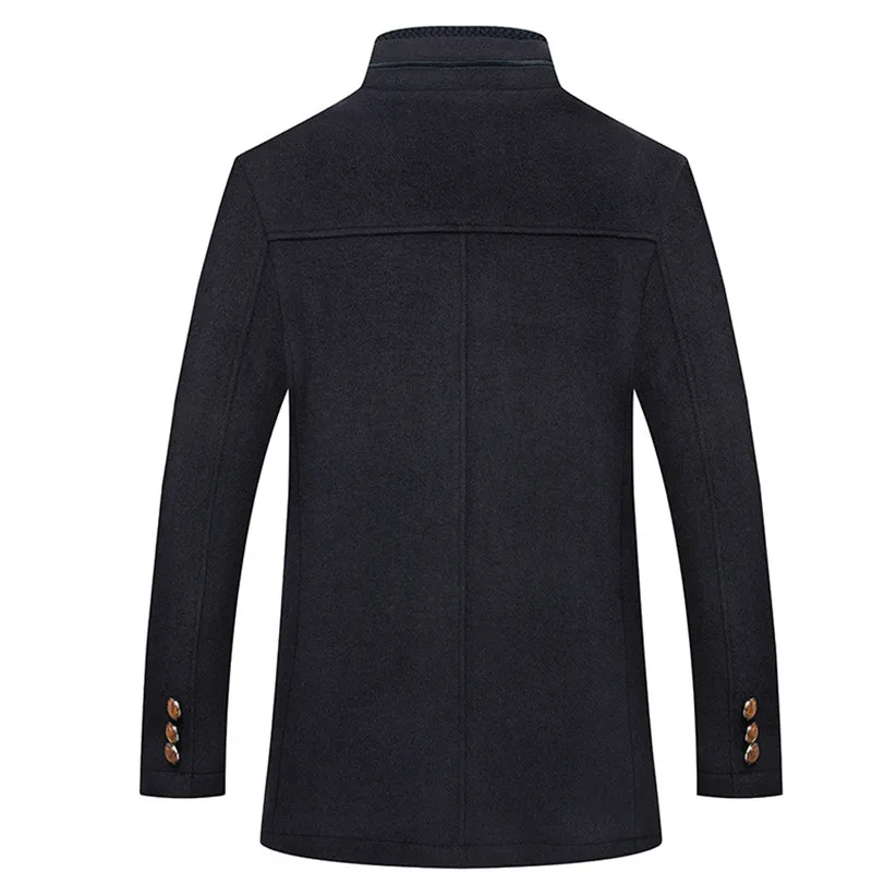 Мужские шерстяные пальто модное деловое теплое для мужчин Зимнее полупальто