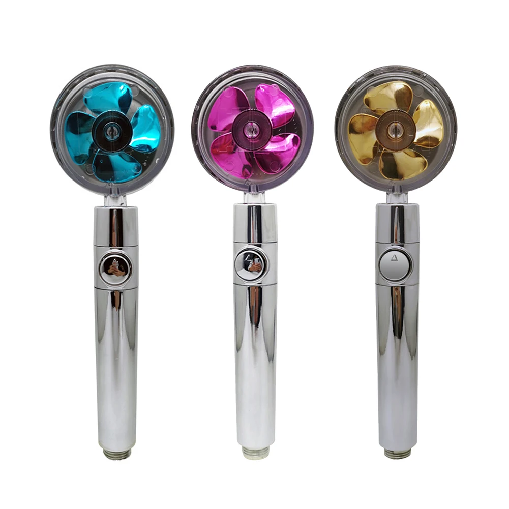 

Multi-color Propeller Shower Head High Pressure Adjustment Children Handheld Water-Saving Rainfall Shower Nozzle Bathroom Tools