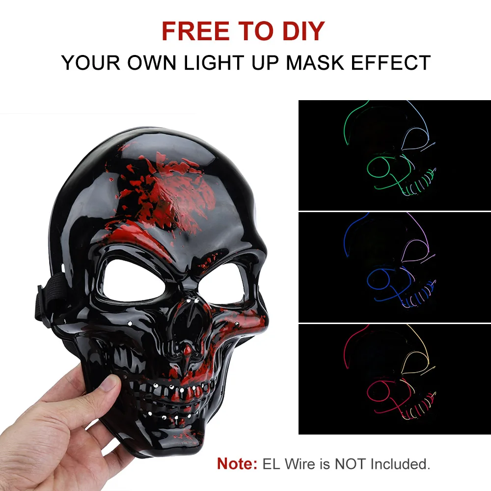 Светодиодная маска для Хэллоуина Судная ночь светящаяся в темноте страшная