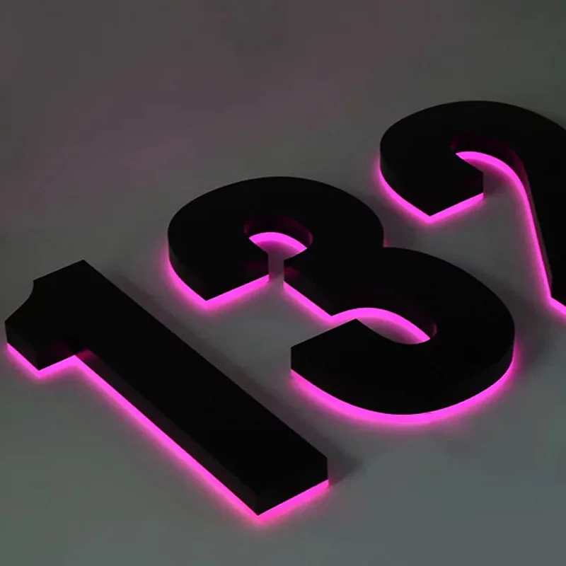 Табличка светодиодная из нержавеющей стали с металлическим освещением