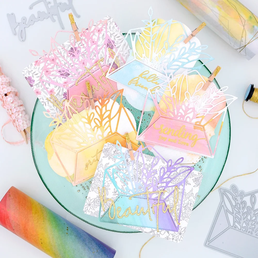 New Leaf envelope decoration metal Cutting Dies Stencils DIY Scrapbooking Paper/photo Cards Embossing | Дом и сад