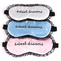 hot sales sweet dreams embroidery letter cover lace shade blindfold sleeping aid eye mask