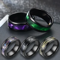 new gradient purple color shell stainless steel rings for men women couples party valentines day gift ring jewelry accessories