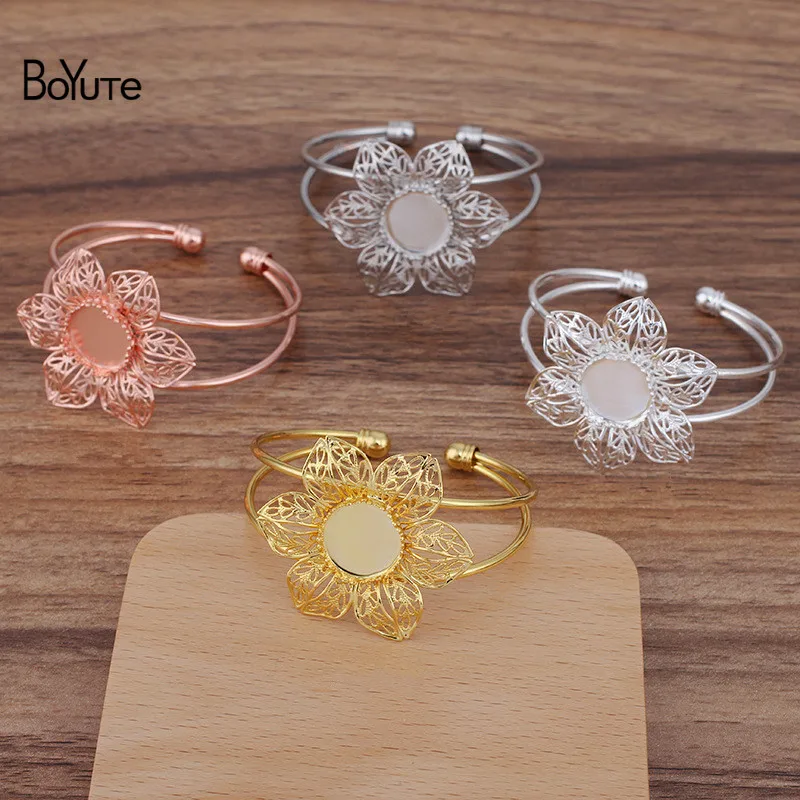 

BoYuTe (5 Pieces/Lot) Fit 15MM Cabochon Blank Bracelet Base Handmade Diy Jewelry Accessories Materials