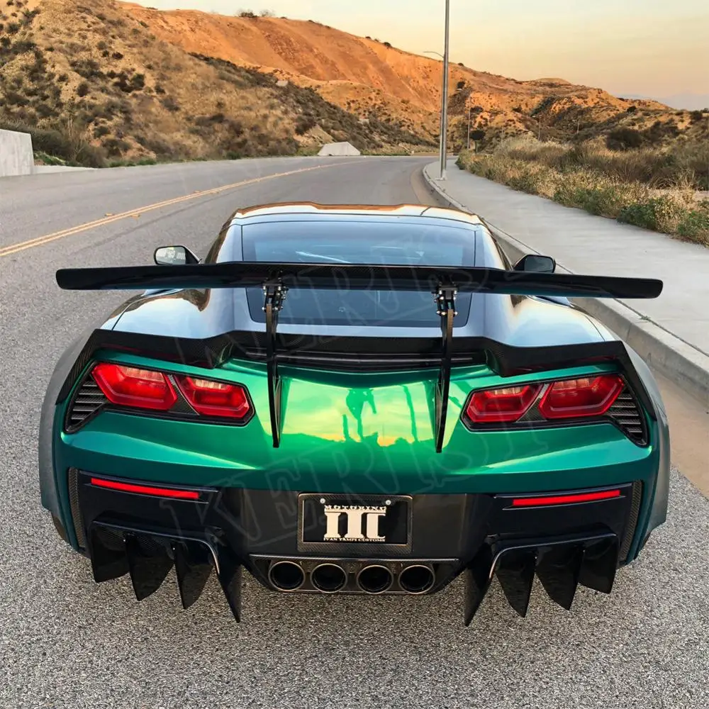 Углеродное волокно Gemini дизайн задний диффузор 2 шт подходит для 2014 2017 Corvette C7