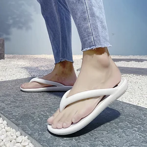 Summer Men&women Flip Flops Concise Indoor&outdoor Slides for Couple Non-slip Soft Bathroom Slippers Beach Flip Flops Size 35-44
