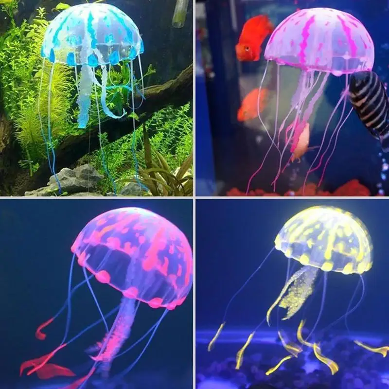 1pcs Beautiful Artificial Jellyfish Glowing Effect Fish Decoration Set Tank For Aquariums U9B6 | Дом и сад