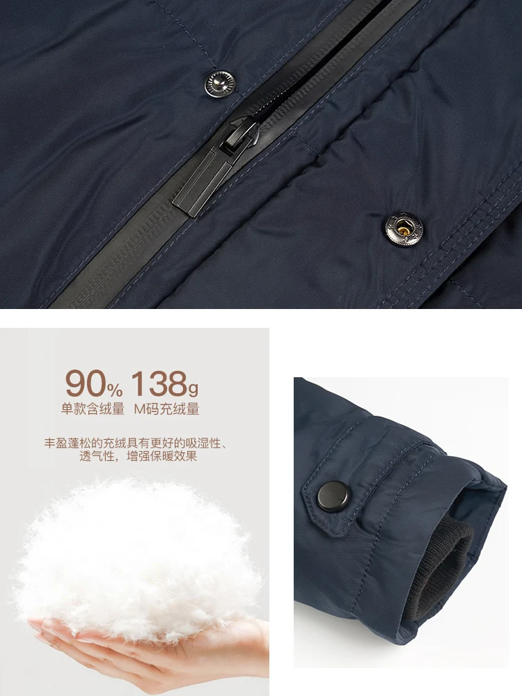

CHERICOM winter new middle-aged men's down jacket hooded dad's thickened down jacket for men