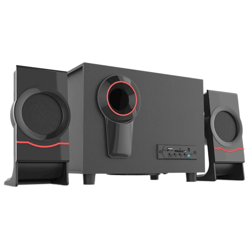 

Компьютерные колонки Wooden 2,1, мультимедийный сабвуфер, Bluetooth, аудиоустройство, Bluetooth + соединение 3,5 мм