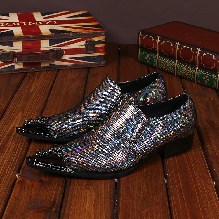 Персонализированные модные мужские туфли для ночного клуба с острым носком