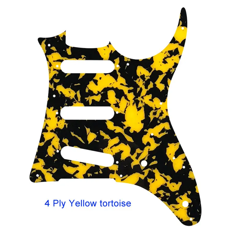 4Ply yellow tortoise Pleroo пользовательские гитарные части-для MIJ Ibanez GRX20 контур гитары накладку хамбакера пикап царапины пластины SSS накладки - Цвет: 4Ply yellow tortoise