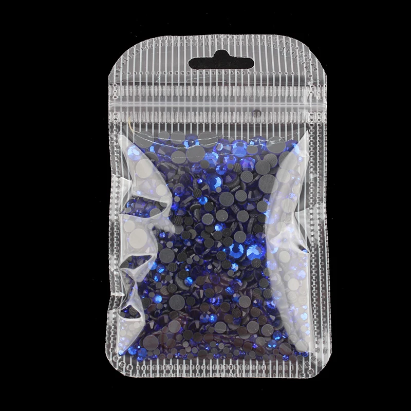 Sapphire Смешанный размер горный хрусталь 1200 шт./пакет исправление горный хрусталь для DIY вакуумные пакеты для одежды обувь сумка Украшение - Цвет: Sapphire