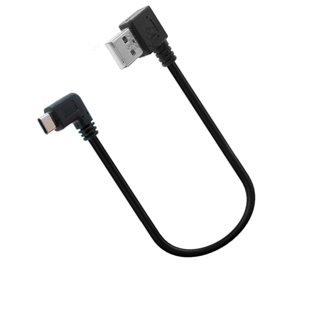 

USB 2.0 A Male 90 Degrees Left Right angled Elbow to USB 3.1 Type C male Converter Data Sync Charging Cable 25cm