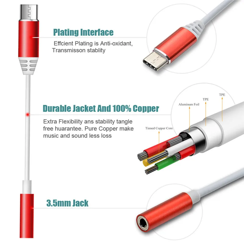 USB C до 3 5 мм разъем для наушников адаптер папа AUX аудио кабель type huawei Xiaomi все