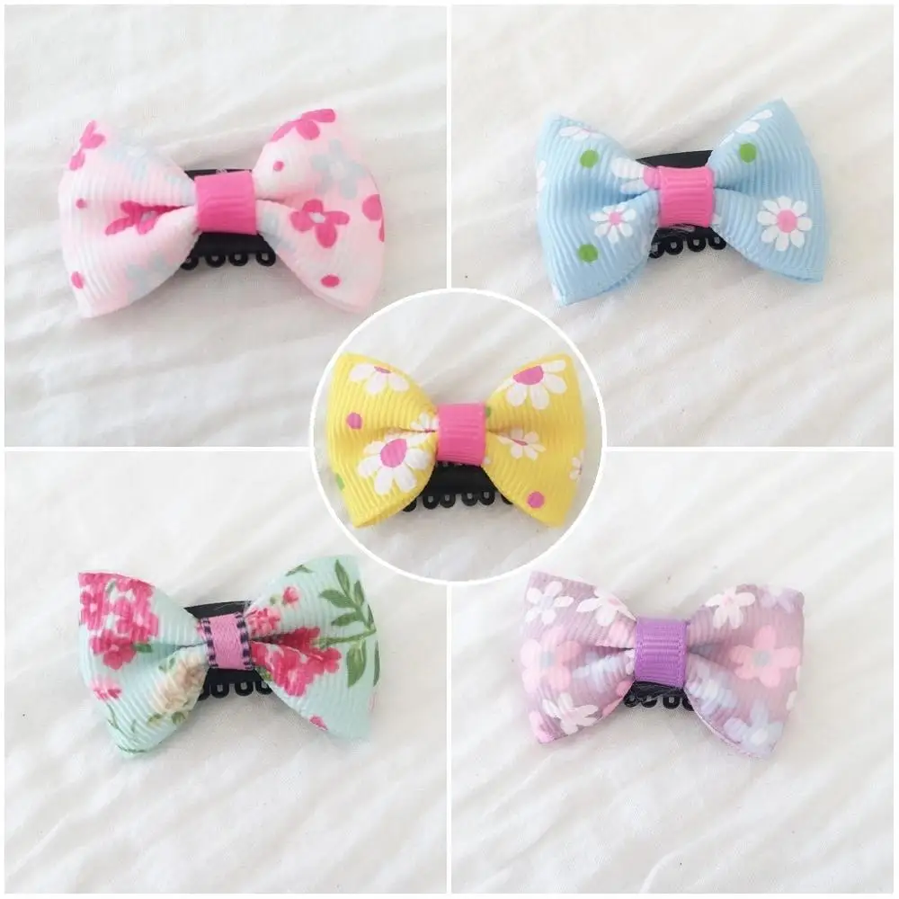 Flower Style 10pcs 10 шт./лот, заколка для волос для маленьких собак, безопасные BB зажимы для собак, заколка для груминга, аксессуары для Тедди, Бишон, Мальтийская собака - Цвет: Flower Style 10pcs