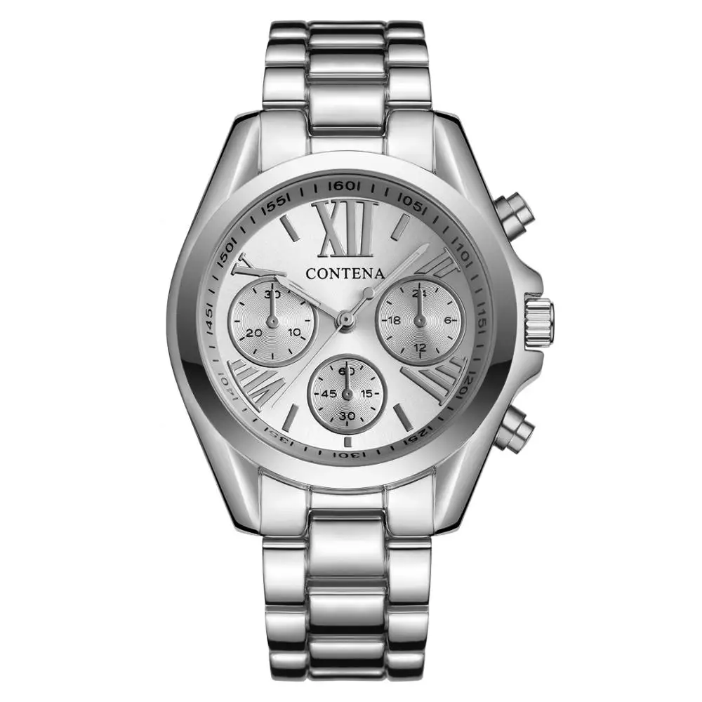Женские кварцевые часы CONTENA из нержавеющей стали с бриллиантами 2019|Кварцевые