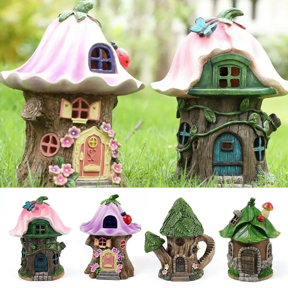 

1Pcs Miniature Fairy House Solar Powered Outdoor Decor LED Garden Light Yard Walkway Decoration Light Home Decor Drop Shipping