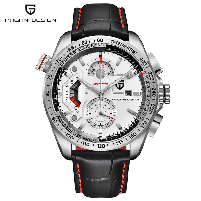 PAGANI Дизайн Топ люксовый бренд спортивный хронограф мужские часы Reloj Hombre водонепроницаемые кварцевые часы Relogios Masculino - Цвет: White