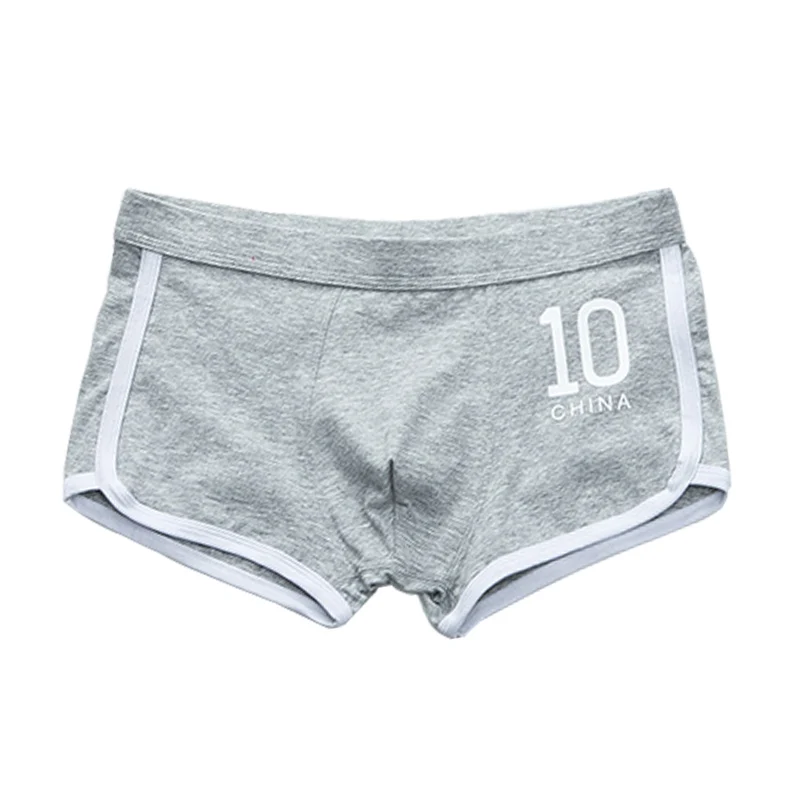 Gray J-BOX, 1 шт., мужские боксеры Cueca, сексуальное антибактериальное нижнее белье, хлопковые короткие боксеры, мужские трусы размера плюс для полных геев, одежда - Цвет: Gray
