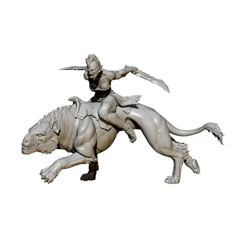 

4.5cm Female Animal Cavalry Resin Soldier White Model 2550 Static Hand-made Model DIY Painted Handicraft Materials