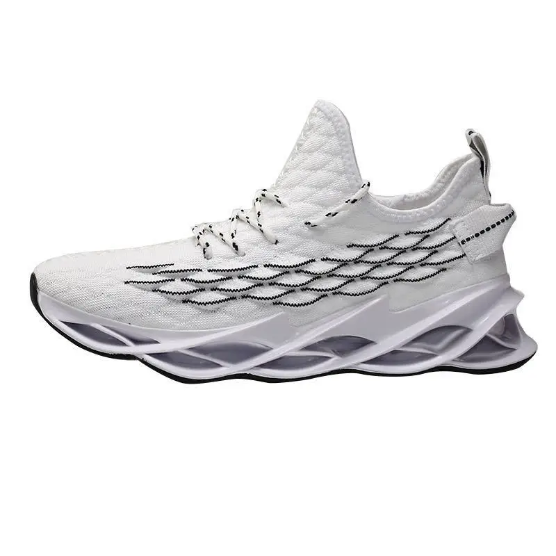 

Men Shoes Breathable Knit Mesh Trend Elastic Blade Sole Sneakers For Men Tenis Trainers Luxury Sports Shoes Basket Homme Sapato