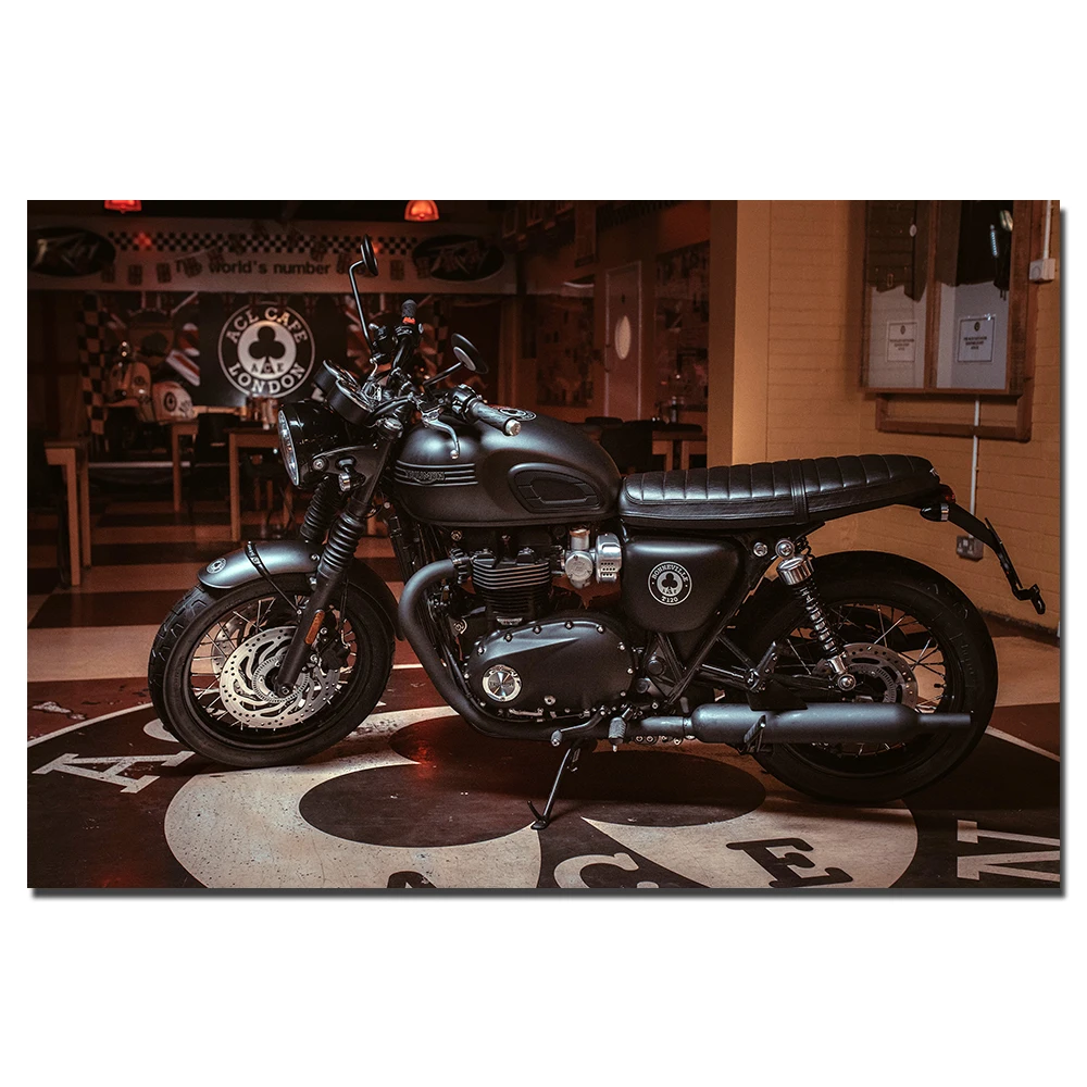 Triumph Bonneville T120 Ретро стиль мотоцикл плакаты настенное искусство холст ткань