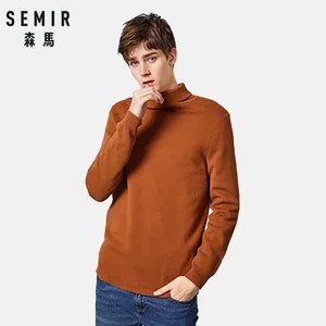 Мужской шерстяной свитер SEMIR, классический трикотажный свитер в рубчик с отворотами и манжетами на подоле, для зимы