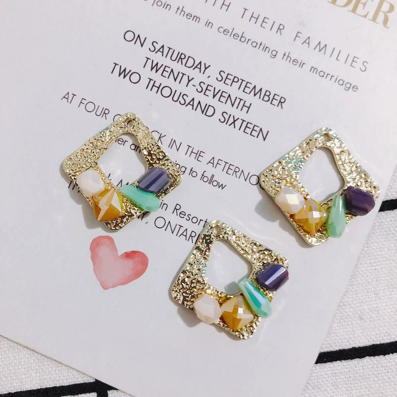 

DIY accessories wholesale Europe and the United States exaggerated alloy inlaid Zircon Pendant Earrings Necklace accessories