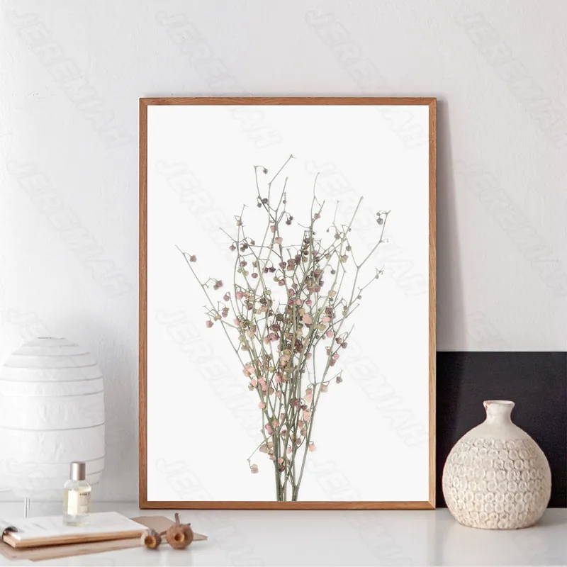 

Purple literary small flower feng poster Nordic style wall art canvas print painting modern living room decoration