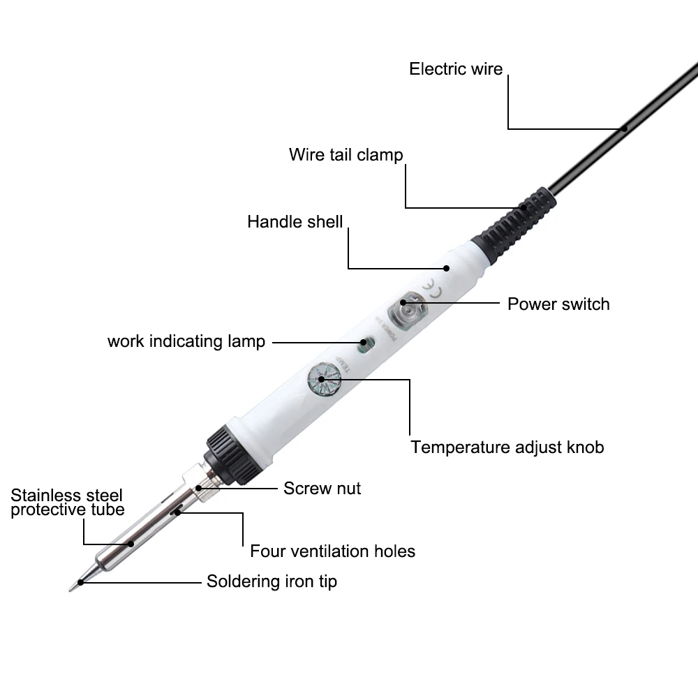 Электрический паяльник с регулируемой температурой 220 В 110 60 Вт/80 Вт наладочная