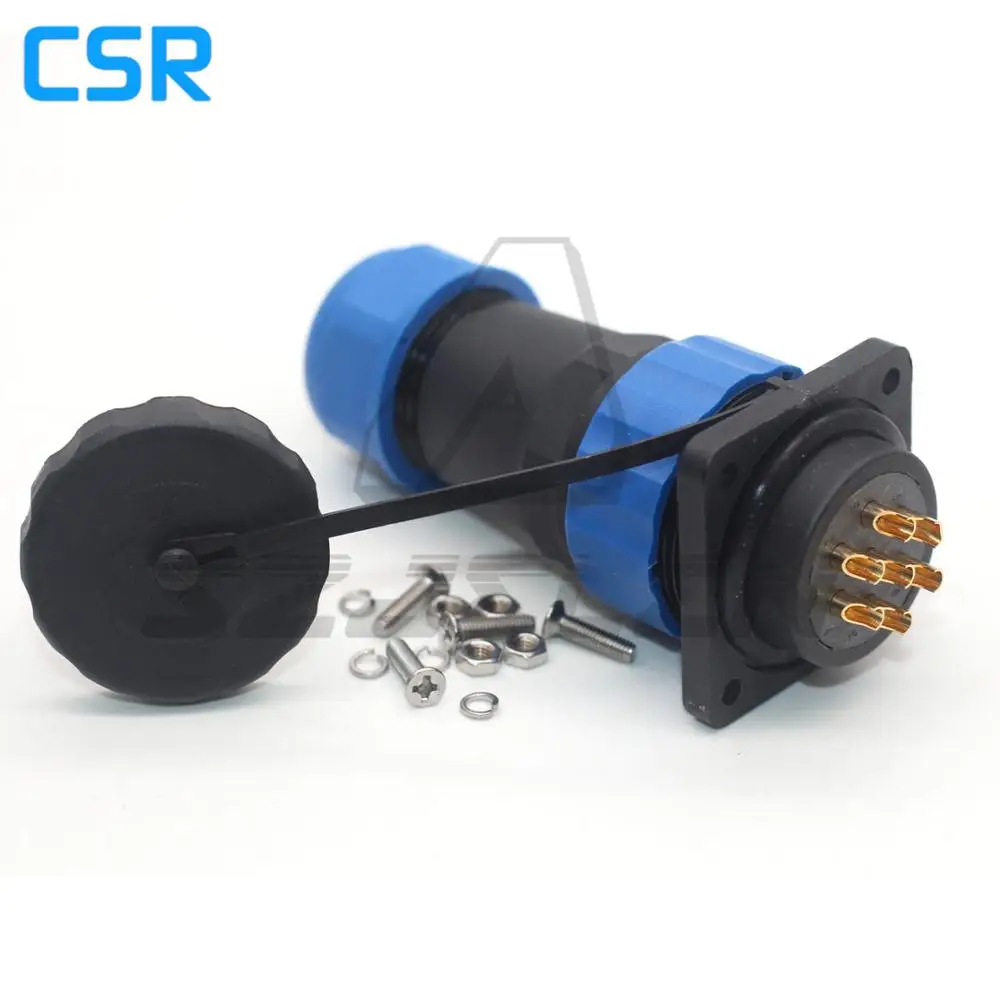 

SD28 waterproof connector 2 3 4 5 6 7 9 10 12 14 16 19 22 24 26 pin IP68 plug and socket Square panel mounting IP68