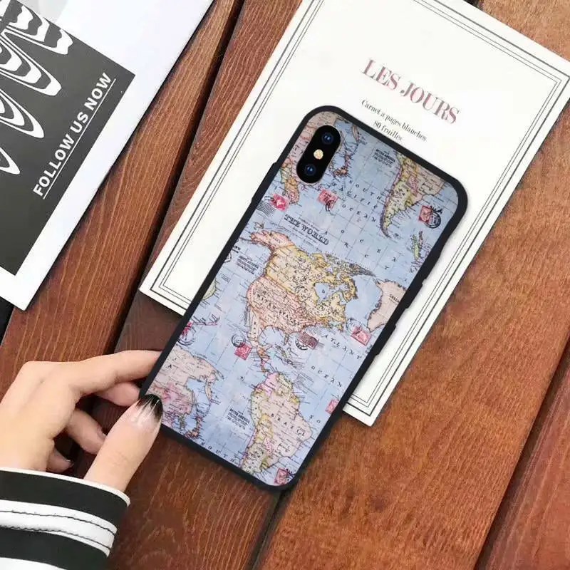 

world map Phone Case for iPhone 11 12 mini pro XS MAX 8 7 6 6S Plus X 5S SE 2020 XR
