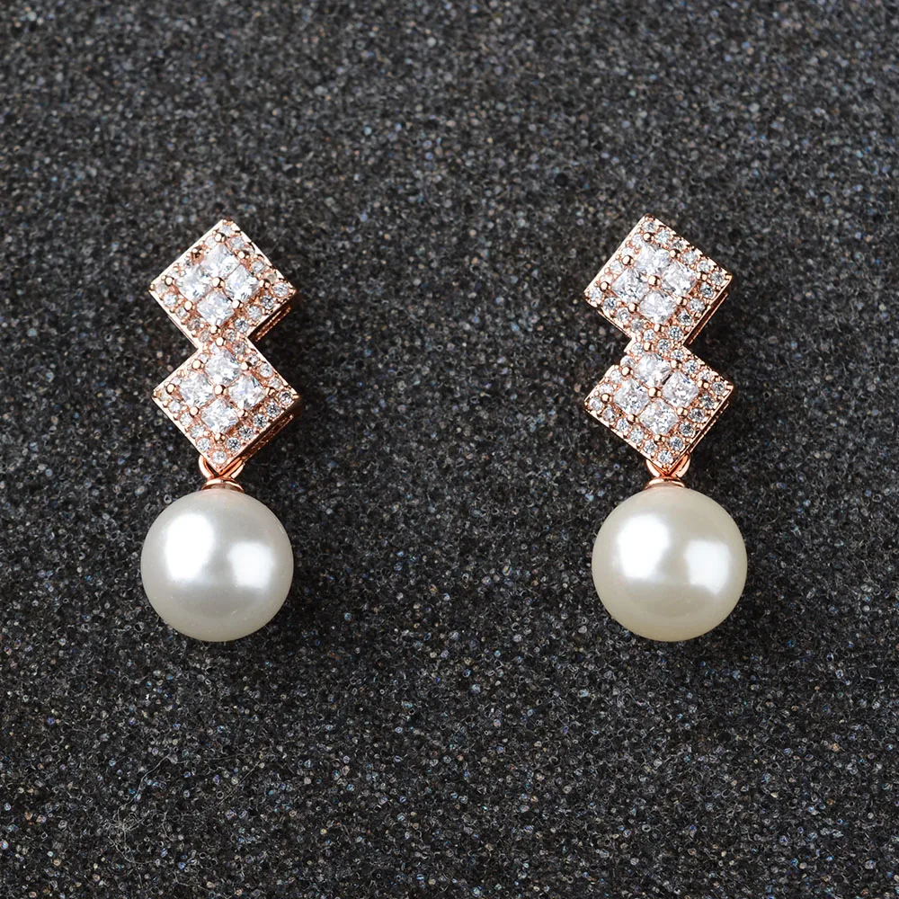 

White Round Shell Cz pave Lever back Earrings 2"