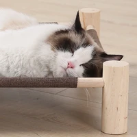 four season cat dog pet sofa bed removable puppy sleeper nest kitten pet furniture wood cotton linen