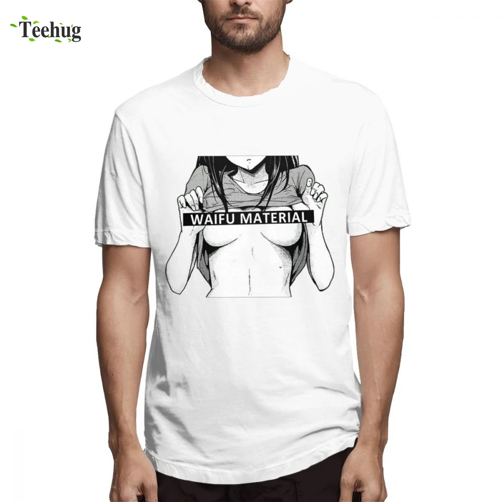 

Organnic хлопок Waifu Материал Ahegao футболка для мальчиков новинка, сшитый на заказ для человек 100% хлопковая футболка