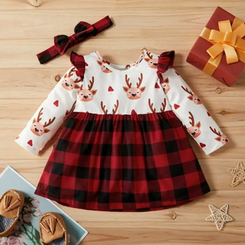 Детские платья для новорожденных принцесс с длинным рукавом и принтом бантиков |