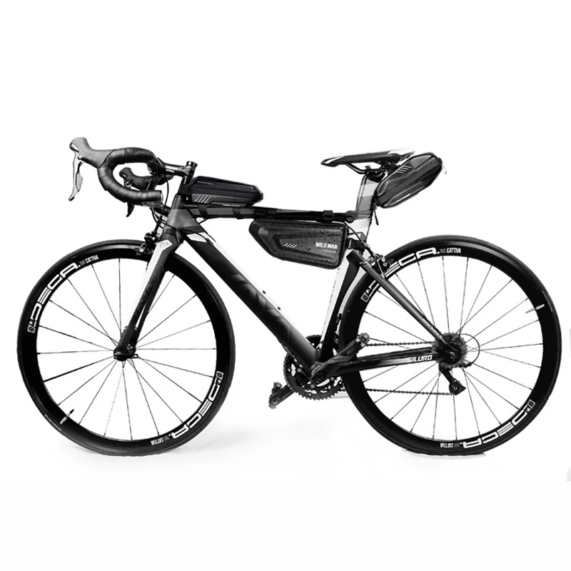 WILD MAN Mountain Bike Bag Rainproof Road Bicycle Frame Cycling Accessories Hard Shell Tools Storage Panniers Capacity 1.5L | Спорт и