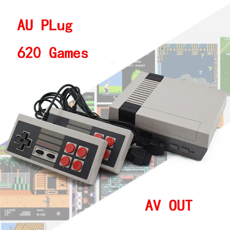 AV AU plug Мини ТВ игровая консоль 8 бит Ретро Классический Портативный игровой плеер HDMI/AV выход с 621/620 играми видео игры игрушки с панелью подарки - Цвет: AV AU plug