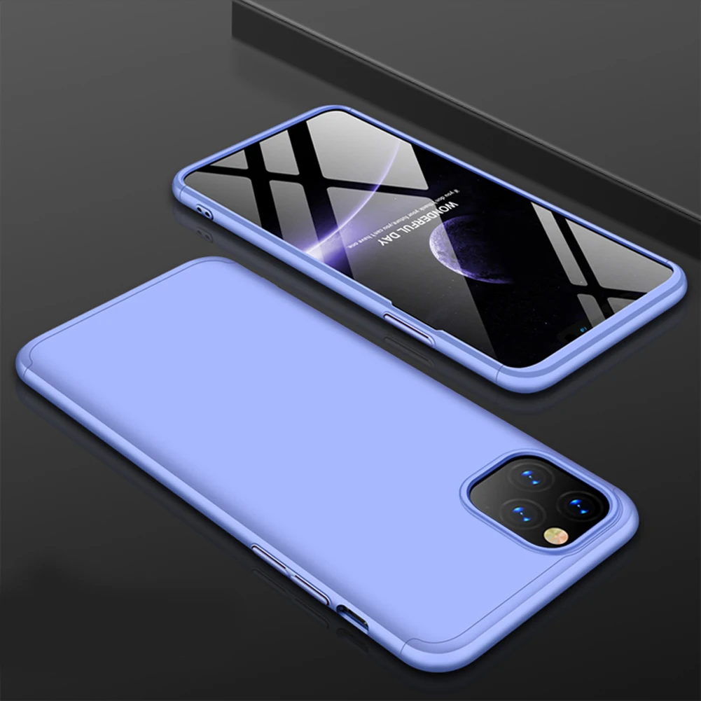 Для iPhone 11 Pro Max ударопрочный армированный Жесткий Тонкий чехол на 360 ° + пленка для