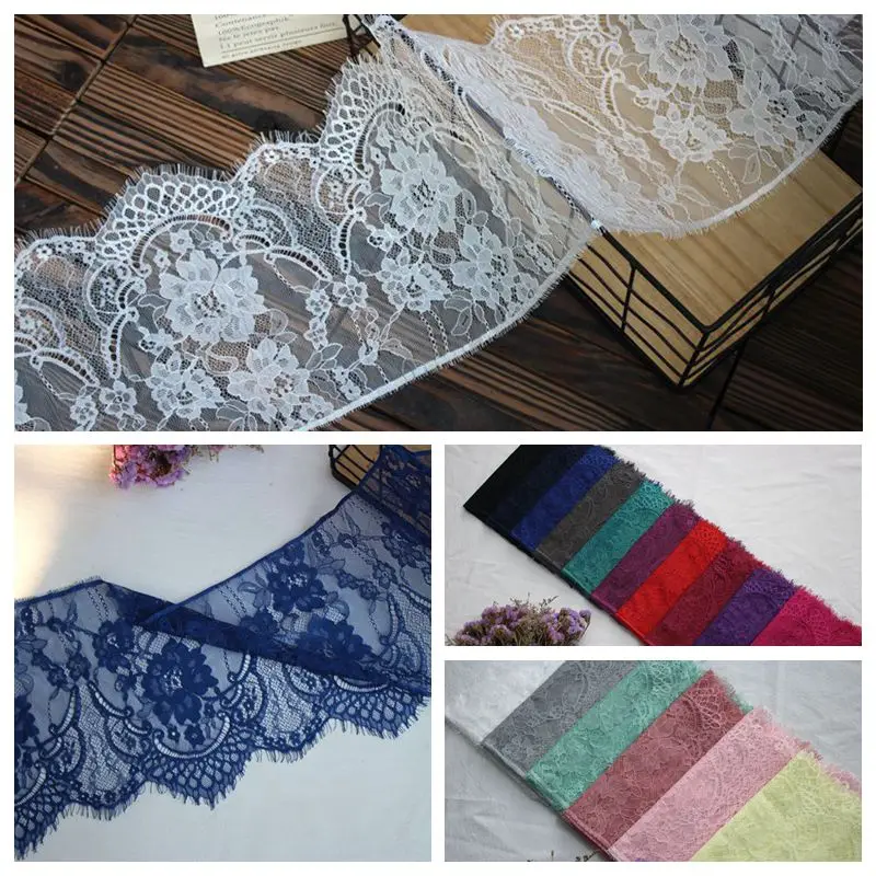 

27cm Wide Flower Eyelash Lace Trim Clothing Wedding Dress Home Bedding Decorative Lace Trim