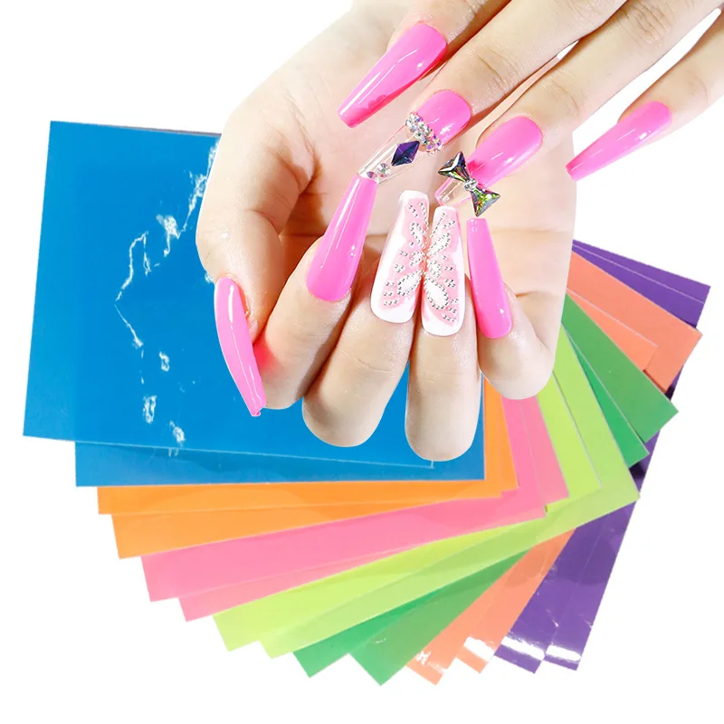 16 шт. 3D голографическая огонь винил для ногтей Стикеры s блеск лазерных пламя